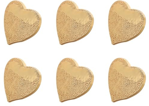 HAORUN 6 botones decorativos en forma de corazón, metal texturizado dorado, material de costura de 1 pulgada