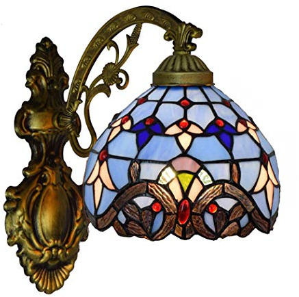 YRYRYW Luci da Parete in Stile Blu Barocco Color corridoio in Vetro Lampada da Parete 8 Sconce da Parete da Letto retrò per Il Salotto del Salotto di Balcone Decorativa Household faucets