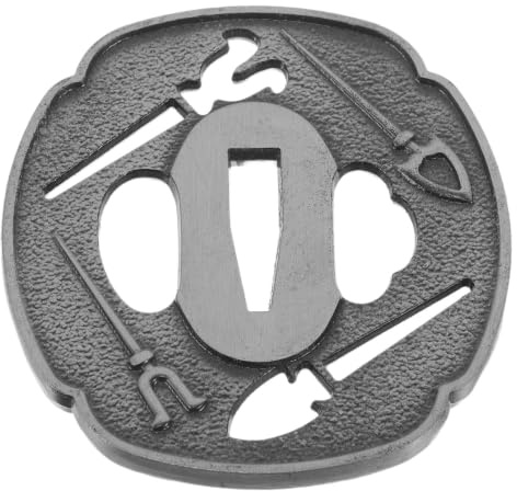 FRCOLOR Japanese Samurai Tsuba Replacement Guard with Engraved Dragon, Metal Traditional Design Handguard for Martial Arts, .x.x.cm, Disperses Impact and Improves Balance