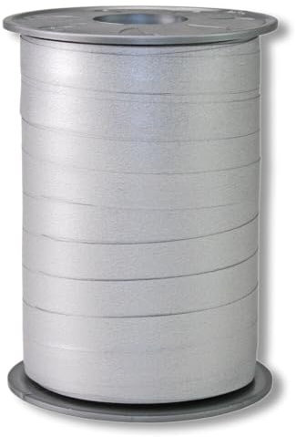 Ringelband OPAK, Geschenkband, Polyband, Silber, matt, 10 mm x 200 m, 1 Rolle(n)