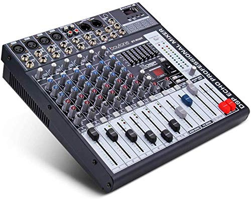 Boytone BT-80MX, 8 - Channel Bluetooth Audio Mixer - DJ Sound Controller, USB MP3 Player, 4 XLR Microphone Jack, 7 Band EQ, 16 BIT Digital Multi FX Processor, RCA IN-OUT Jack, 48V Phantom Power
