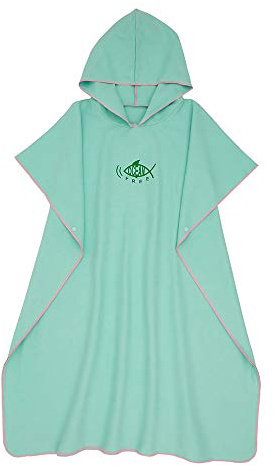 ATopoler Serviette Poncho Adulte Microfibre Serviette Changement Robe à Capuche Légère Séchage Rapide pour Surf Natation Wakeboard Plage Hommes Femmes Taille Unisexe (Menthe Verte)
