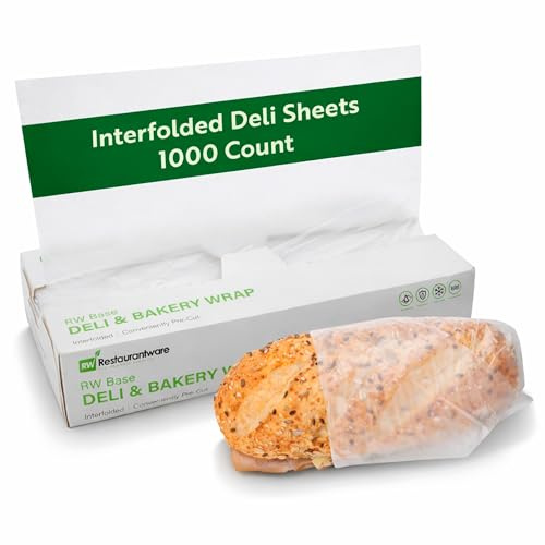 Restaurantware-RW Base 10.75 x 12 Inch Plastic Deli Sheets, 1000 Interfolded Butcher Plastic Wraps - Pre-Cut, Disposable, Clear Sandwich Wrap Sheets, Microwavable, Freezable