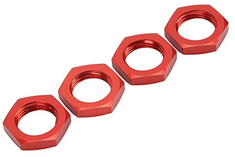 17 mm Radmutter Sechskant Nabenmutter Aluminiumlegierung Ausgezeichnete Starke 4 Stück für 1/8 RC Auto rot