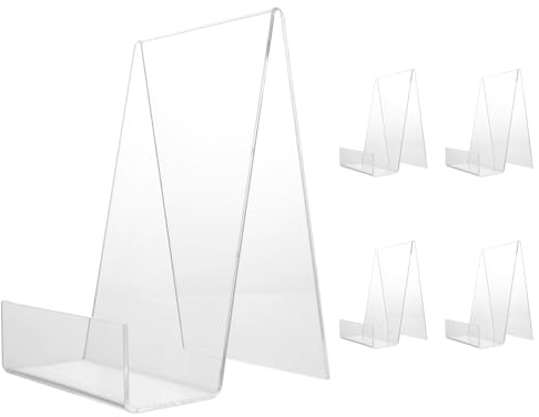 5 Pezzi Espositore Libri 14,5x10x10,5 cm Acrilico Supporto Libri Plastica, Supporto Per Libri Acrilico, Leggio Per Libri Smussato, Supporti Per Libri Acrilico Per Esporre Foto, Libri