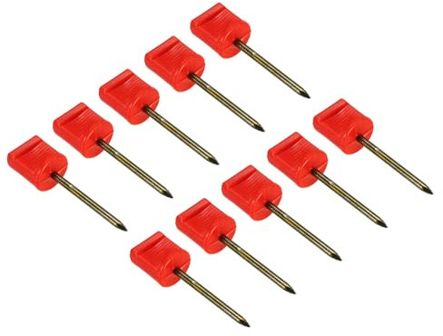 PATIKIL Bogenschießen Zielstifte 10 Stück Scheibennägel Manganstahl Legierung Nägel Aufnahme Zielstift Fixiert Bogensport Zubehör für Zielscheibe Bogenschießen Halten Papierfläche Rot