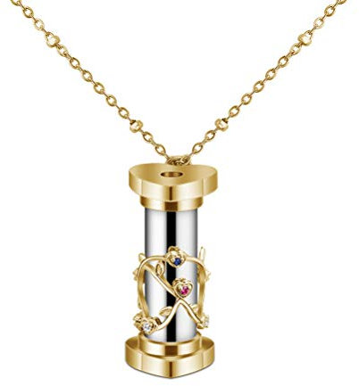 Egujiwa Mini-Kaleidoskop-Halskette, Kaleidoskop, Gold-Messing-Anhänger für Erwachsene, Als Geschenk für Kinder (Sortierte Farbe)