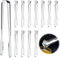 Lot de 12 pinces à glace, à sucre, de cuisine, mini pinces de service, pince à salade, pince en acier inoxydable pour la cuisine de fête, le service et la cuisine (15,5 cm)