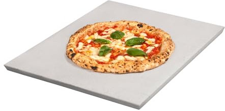 FibraMent -D Pierre à pizza rectangulaire de qualité supérieure 44,5 x 34,5 x 1,9 cm, parfaite pour les fours domestiques – Qualité commerciale offrant une rétention supérieure de la chaleur et une