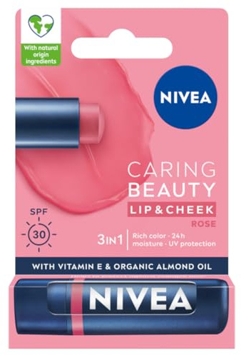 NIVEA Pflegende Lippenstift Caring Beauty 3in1 Rose 4,8g