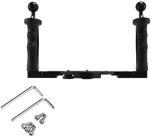 Hopbucan Dual Handheld Stabilizer Diving Underwater Camera Housings Tray/Grip Waterproof With Double Handle For Dome Port Waterproof Case