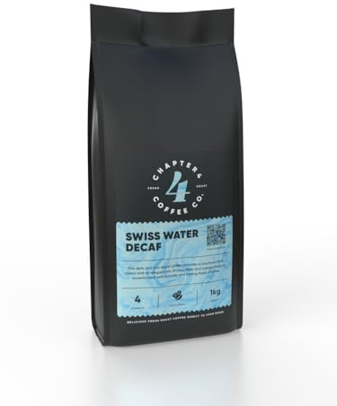 Chapter 4 Coffee Swiss Water Decaf Coffee Beans | Finely Crafted + Roasted in the UK | Gourmet Beans for Great Tasting Coffee at Home or On the Go | Premium Single Origin Arabica Bean