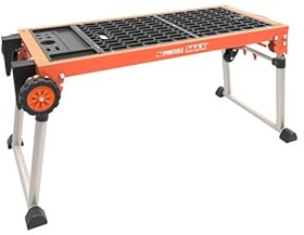 Disston OmniTable Max Heavy Duty Portable Workbench Worktable Scaffold Creeper Dolly with Easy-to-use Adjustable Legs. Table Holds up to 440Lbs
