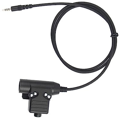 Hemobllo U94 Ptt Adapter Cable with Button Radio Headset Adapter Compatible with Two-way Radios Military Push-to-talk System Communication