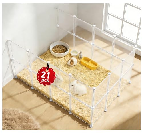 LEICHTEN 11.8 H 248 L in Total Small Animal Playpen, Anti-Jump Waterproof Puppy Play Pen Design for Kittens, Rabbits, Chicklings, Ducklings & Hamsters DIY Indoor Outdoor Use, Transparent