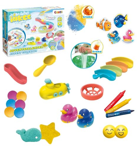 INKEE TOYS Calendrier de l'Avent pour enfants - Calendrier de Noël avec boule de bain - Cosmétiques de bain - Jouet créatif - Calendrier pour enfants