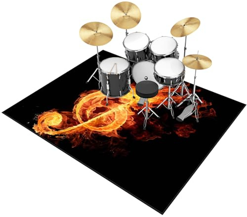 Tehocwiz Drum Rug, Drum Mat, Non Slip Soundproof Indoor Outdoor Drum Carpets for Drummers, Electronic Drum Set Practice Music Rug for Bass Drum Snare and Other Musical Instrument Mat 140 x 120 cm