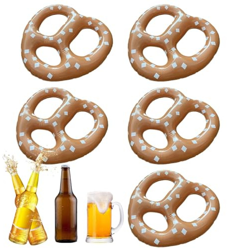 Pretzeldekorationer 5-Delars Uppblåsbara Oktoberfest | 38 cm uppblåsbara party ballonger För Födelsedagskalas, Evenemang, Festivaler, Skolfirande, Studentfester,