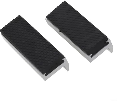 Bench Vise Protective Cover, Soft Jaw Covers for 3 to 8 Inch Vises, Aluminum Alloy and Rubber Magnetic Pads with Anti-Slip Pattern for Clamping Workpiece Protection(3 in/75mm)