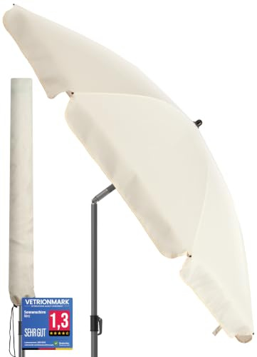 4smile Sonnenschirm Strand Ø 180 cm, Beige, Sonnenschirm Balkon