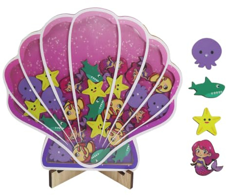 Tarros de recompensa para el comportamiento de los niños, sistema de recompensas de sirena de concha de madera | Tarro de recompensa de buen comportamiento para estudiantes, niños, hogar, aula, profesores y padres