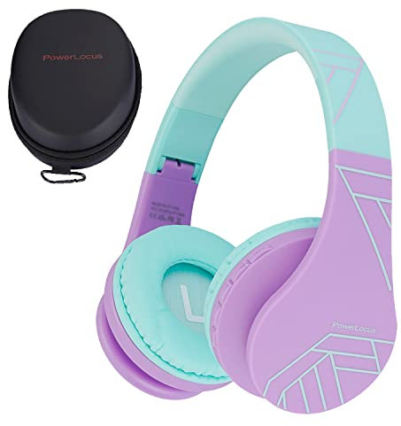 PowerLocus Bluetooth Kopfhörer Kinder, Kinderkopfhörer Over-Ear mit 85dB Lautstärkebegrenzung, Faltbar, Bluetooth 5.3, Micro SD, Kabellos und Kabel, Eingebautes Mikrofon für Handy/Tablet/Reise