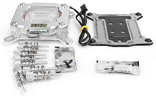 Kuuleyn CPU Waterblock, Water Cooling Kit, CPU Water Cooler, Water Cooling Block, Computer CPU Water Cooling Block Waterblock with Temperature Display Fit for Intel