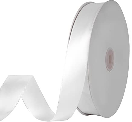 7/8 inch Double Faced White Satin Ribbon 25 Yards for Gift Wrapping,Wedding Decoration, Bows Making, Sewing, DIY Crafts