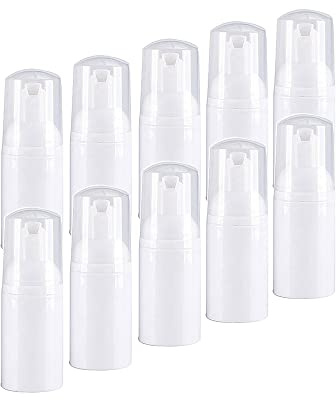 Flacone da viaggio in schiuma di sapone bianco da 30 ml, dispenser in schiuma di plastica per pulizia, viaggi, imballaggio cosmetico e pulizia liquida (10 pezzi)