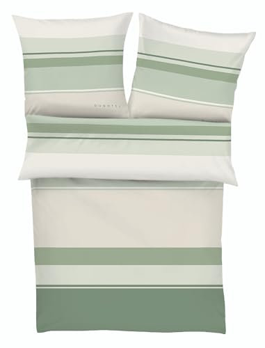 Ibena Bettwäsche Satin Bugatti (BL 135x200 cm) BL 135x200 cm grün Bettbezug Bettzeug