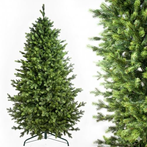 EVERGREEN TREE® Konstgjord Julgran 230 cm – naturtrogen 100% formgjuten julgran med trästativ, tillverkad i EU – Christmas Tree