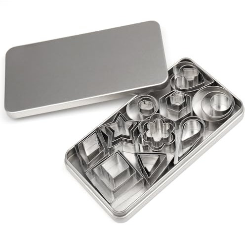 Juego de 30 cortadores de galletas, 4 cortadores de galletas de acero inoxidable, mini cortadores de galletas geométricos de acero inoxidable, juego de cortadores de galletas con flores de estrella,