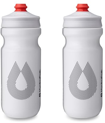 HydraPak | Bouteille Polar - Lot de 2 Gourdes de Cyclisme Breakaway Surge Légères - Haut Débit, Bouteille souple de Cyclisme et Sport (Blanc, 600 ml / 20 oz)