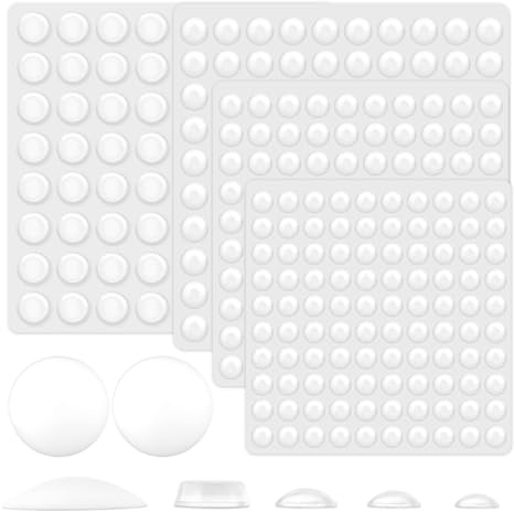 366 Piezas Lagrimas Silicona Adhesivas, 6mm 8mm 10mm 12mm 40mm Almohadillas de Goma Transparente, Topes Almohadilla Autoadhesivos, Amortiguadores de Ruido para Puertas, Armarios, Cajones