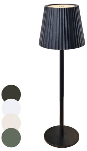 Coen Bakker LED Tischlampe dimmbar mit Touch IP44 Lampe USB 3 Lichtfarben für Innen & Außen 36,5x11 cm Tischleuchte, Farbe:Schwarz