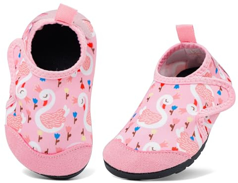 MASOCIO Chaussures Aquatiques Enfant Fille Chausson d'eau Chaussette Bebe Bébé Mer Riviere Plage et Piscine Séchage Rapide Rose 2 (Taille Fabricant: CN 23/24) EU 20/21