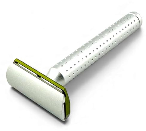 Parker Safety Razor - AeroShave - Rasoio di sicurezza a doppio bordo in alluminio con 5 lame - Angolo di 35 ° con esposizione della lama di precisione - Per uomini e donne - Aggressività lieve