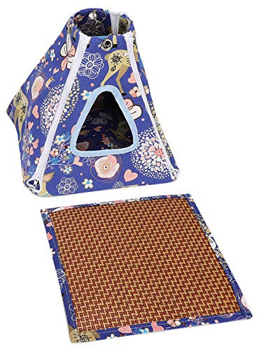YONGZURA Hamaca para Mascotas pequeñas, Cama de Juguete, Flor Azul, mar para hámster, Planeador del azúcar (Pequeña)