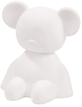 Nattou LED-Nachtlicht Maus aus Silikon, Sprachaktivierung, 7 Farben, BPA-frei, 13.5 x 10.5 x 15 cm, Silicon, Weiß