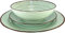 FRANCACOR VAJILLA MORDERNA CALIDAD 6 PERSONAS - 6 platos llanos 27 cms - 6 platos sopa 20 cms - 6 platos postre 20 cms VERDE