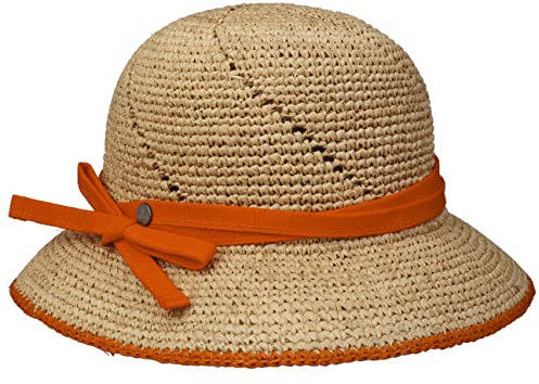 LIERYS Anira Crochet Glockenhut Naturfarbener Strohglocke Damen Made in Italy Frühjahr Sommer Natur One Size