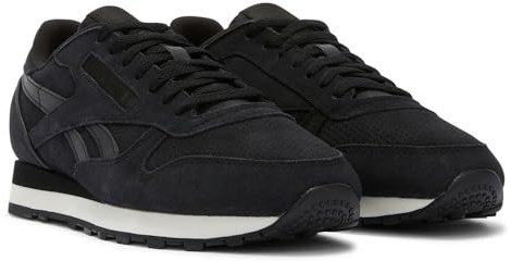 Reebok Baskets Classiques Unisexes en Cuir, Noir délavé Noir et Blanc, 35 EU