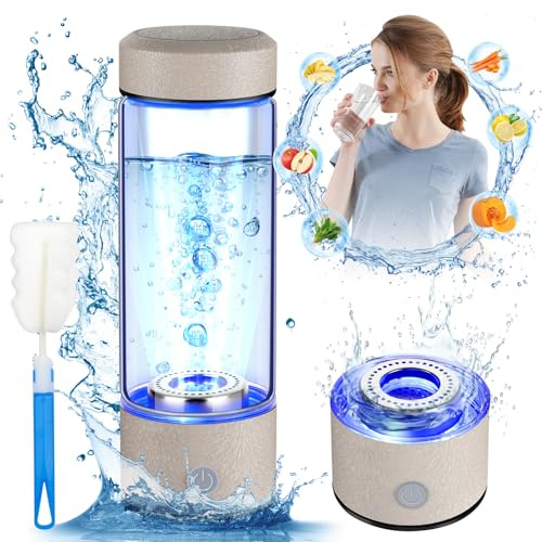 2026 Upgrade Hydrogen Water Bottle, Hydrogen Water Generator with Advanced SPE PEM Technology, 420ml(14OZ) Hydro Water Machine, Portable Water Ionizer for Office, Travel, Fitness & Everyday Hydration