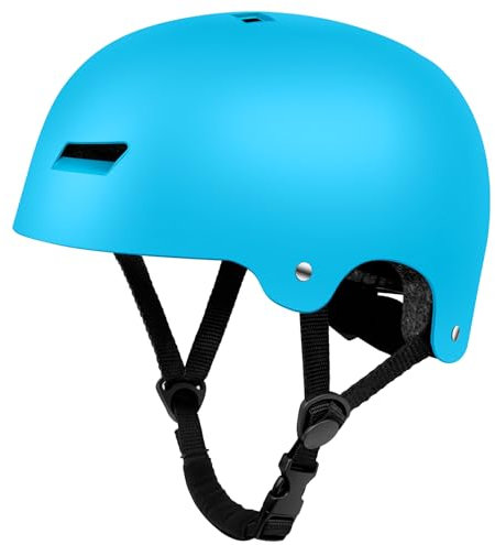 LeapBeast City Helm,Erwachsene Fahrradhelm, Radhelm,Skaterhelm,Belüftung |Sicherheit,für Jugendliche und Junge Erwachsene für Stunt-Scooter I Skateboard，Grössenverstellbar (Mattblau, M)