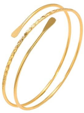 strrng Gold Arm Cuff,Adjustable Minimalist Style Upper Arm Cuff,Personality and Fashion Gold Arms Cuffs Upper Arms,Boho ArmCuffs Bracelet for Girls Women Uesd at Parties,Music Festivals