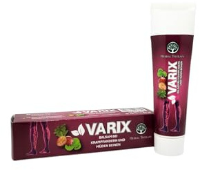 Herbal Therapy VARIX venen-balsam – 100% natürliche Kräutercreme mit Rosskastanie, Ginkgo Biloba & Diosmin – Gegen Krampfadern, müde & schwere Beine – Kühlend, durchblutungsfördernd – 100 ml