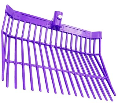 Psdndeww Râteaux à fumier de cheval en plastique professionnel pour un entretien stable et efficace, design ergonomique, 18 dents coudées, fourchette pour écurie de chevaux