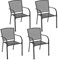 vidaXL 4X Gartenstuhl Stapelbar Gartenmöbel Stapelstuhl Stapelsessel Stuhl Stühle Balkonstuhl Terrassenstuhl Essstuhl Mesh-Design Anthrazit Stahl