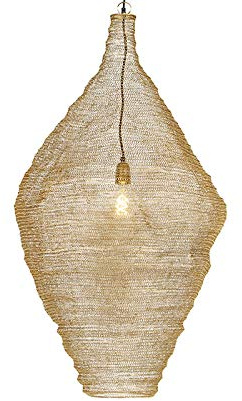 Qazqa nidum - Lampada a sospensione grande Orientale - 1 luce - Ø 60 cm - Oro/Ottone - Orientale - Soggiorno I Camera da letto I Sala da Pranzo I Cucina