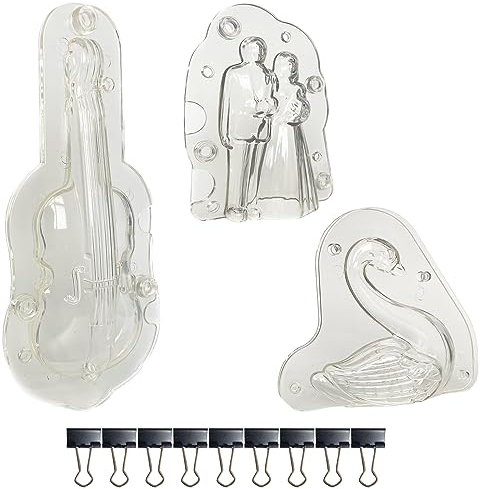3 moldes de chocolate transparente, policarbonato duro, molde de chocolate, para hacer chocolate, para manualidades, postres, etc